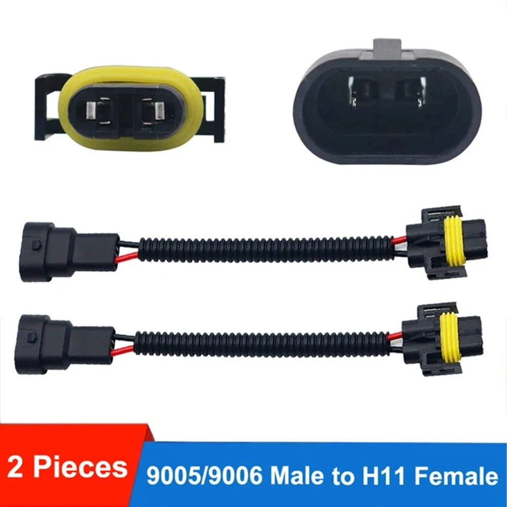 

2x9005 HB3 9006 HB4 к H11 коннектор для преобразования жгут проводов для фар головного света, противотуманный штекер 2,5 мм, переходник для кабеля