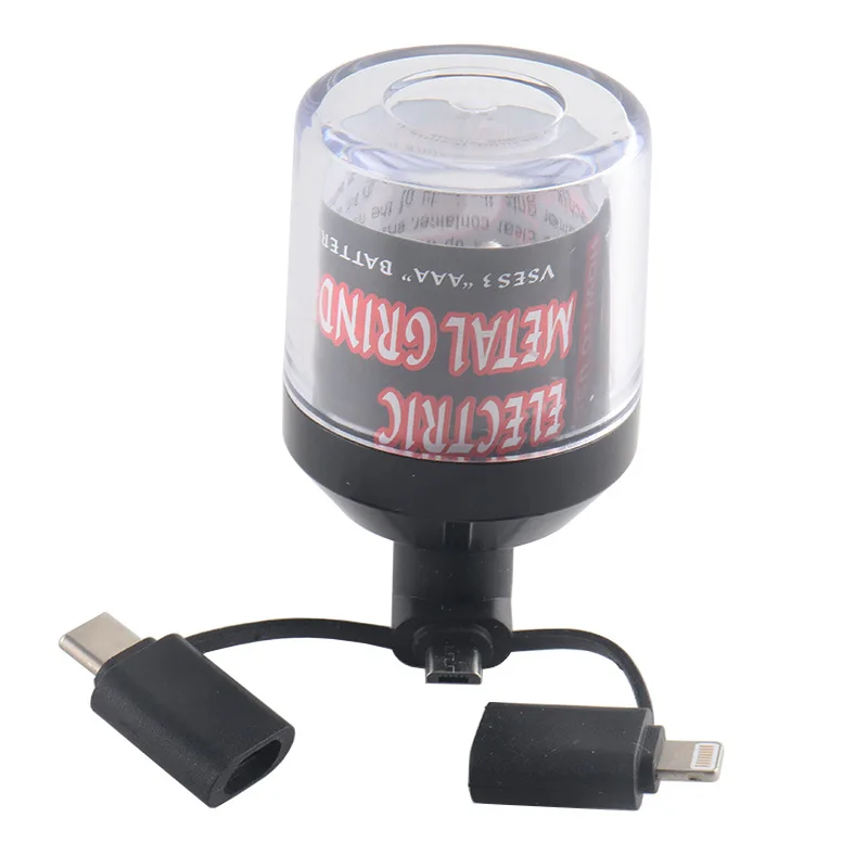 

EVILSMOKING New Electric Herb Crusher Mobile Phone Usb Interface Metal Spice Tobacco Grinder for Smoking Accessories Men Gifts