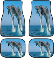 wildlife cute dolphin dancing car mats universal drive seat carpet vehicle interior protector mats funny designs all weather mat