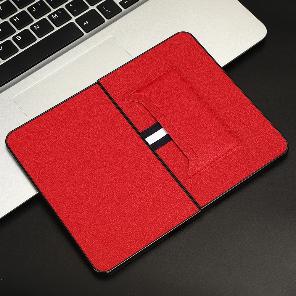 

For Microsoft Surface Duo Phone Case for Surface Duo 1 with Card Slot Litchi Patterned PU Leather Shockproof Protective PC Cover