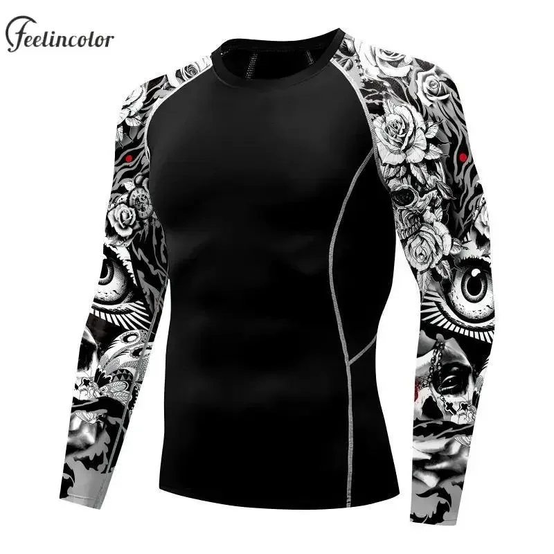 Футболка мужская компрессионная с распятием эластичная майка круглым вырезом