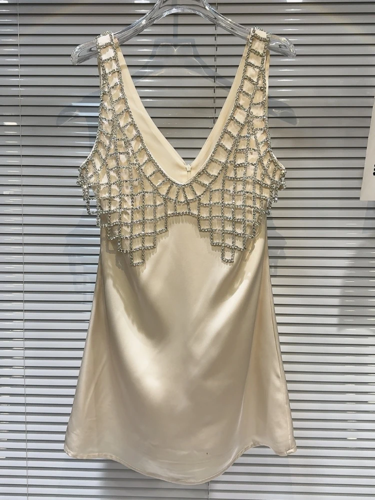 Новинка 2024 модное Стильное дизайнерское женское Короткое атласное шелковое