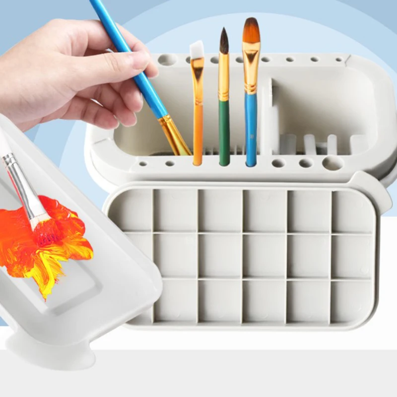 

Brush Cleaning Bucket Multifunctional Pen Holder Brush Cleaner Art Palette Brush Holder Art Supplies Plastic Pen Washing Bucket