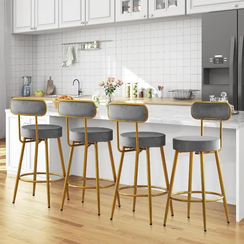 Бархатные барные стулья высотой 26 дюймов бархатные табуреты современные золотые