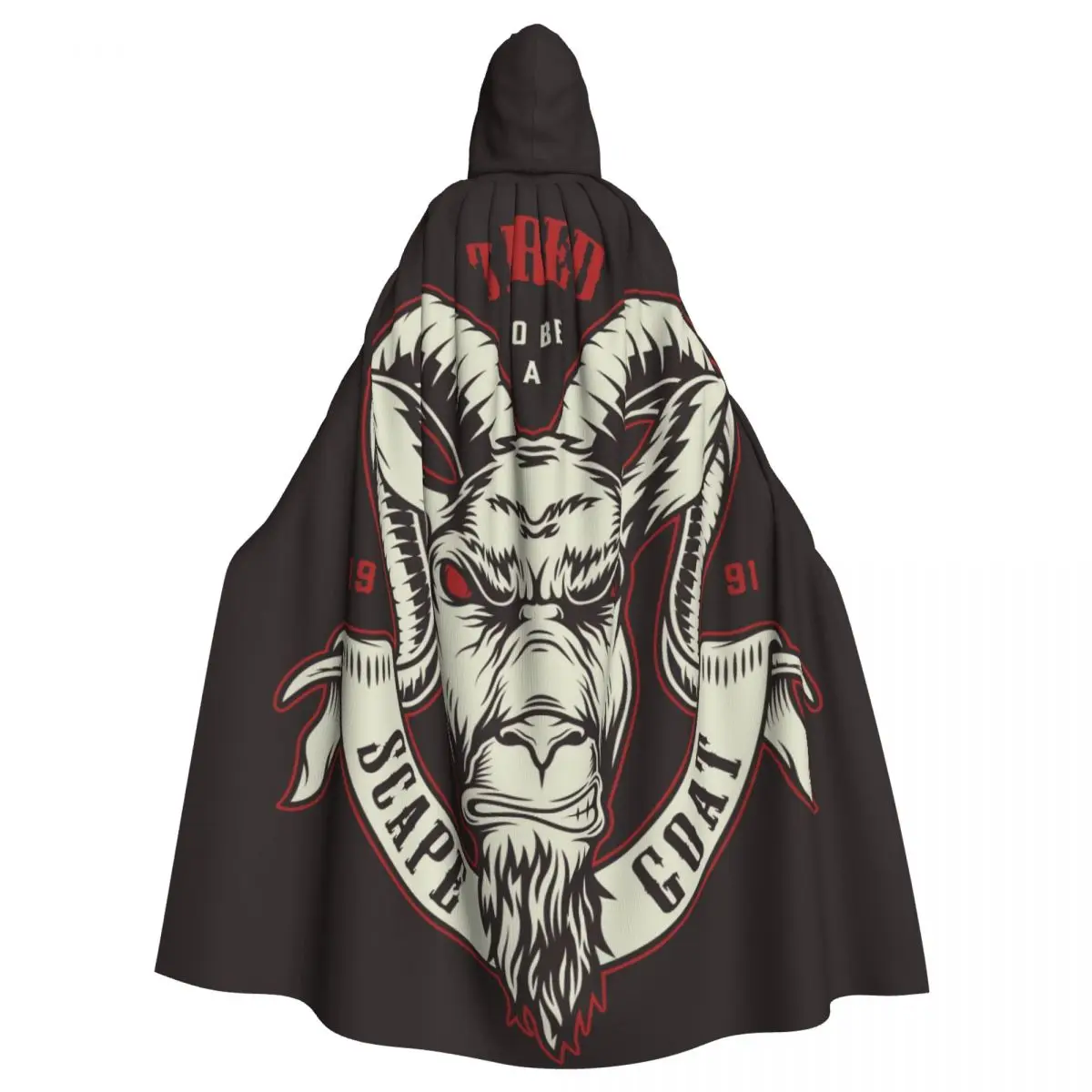 

Long Cape Cloak Baphomet Goat Hooded Cloak Coat Autumn Hoodies