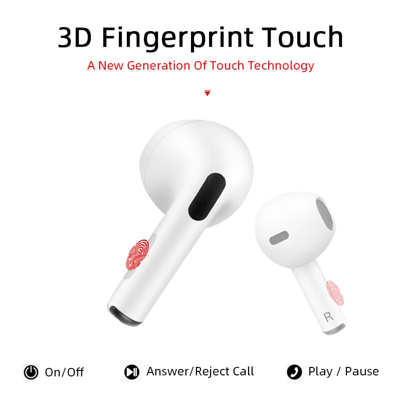 

KPAY Pro 4 TWS Wireless Earphones Rename Bluetooth 5.0 Mini Earbuds with Charging Case Sports Handsfree Headset for Smart Phones