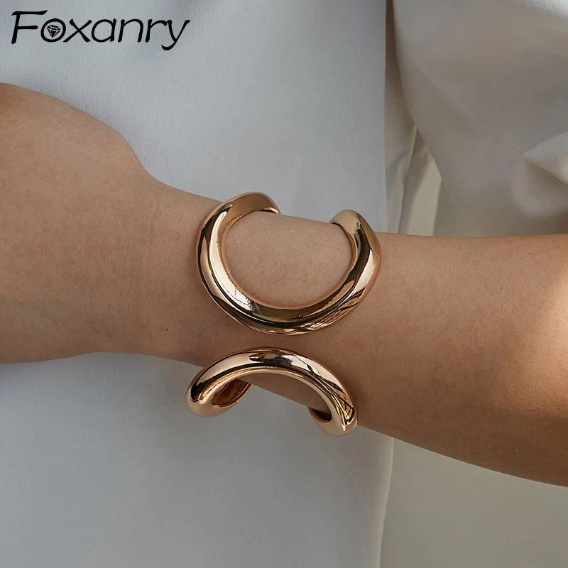 Геометрический браслет Foxanry для женщин с креативным минималистичным модным
