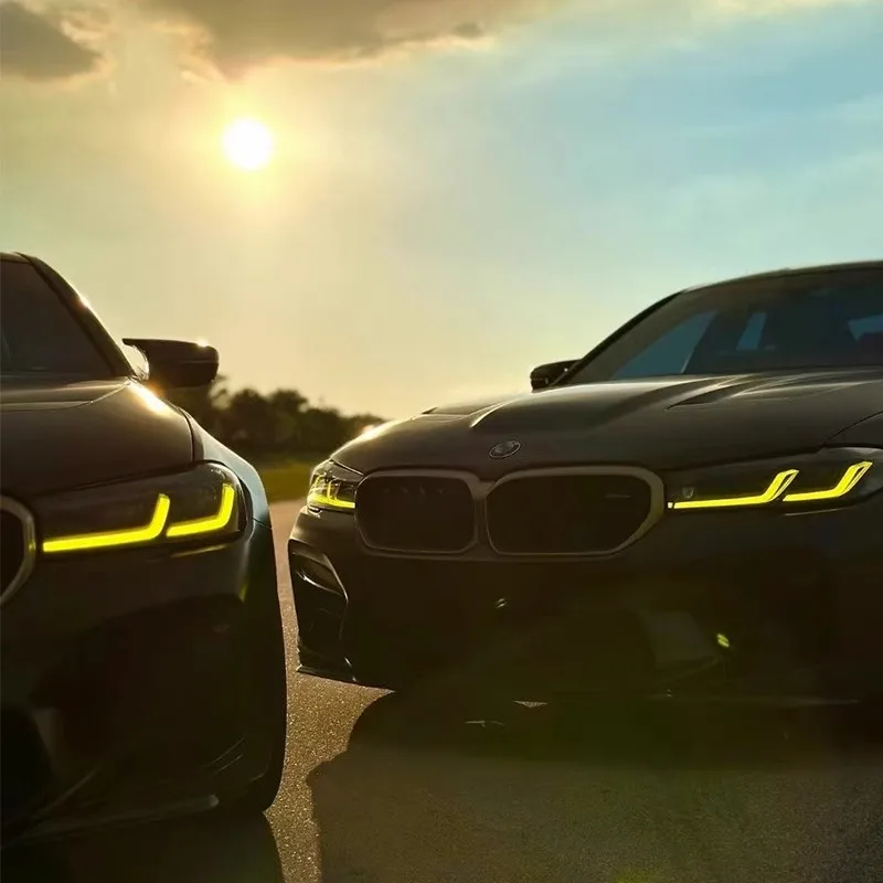 Для BMW 5 серии 2021-2023 G30 G31 F90 лимонно-желтый модуль DRL RGB многоцветные светодиодные