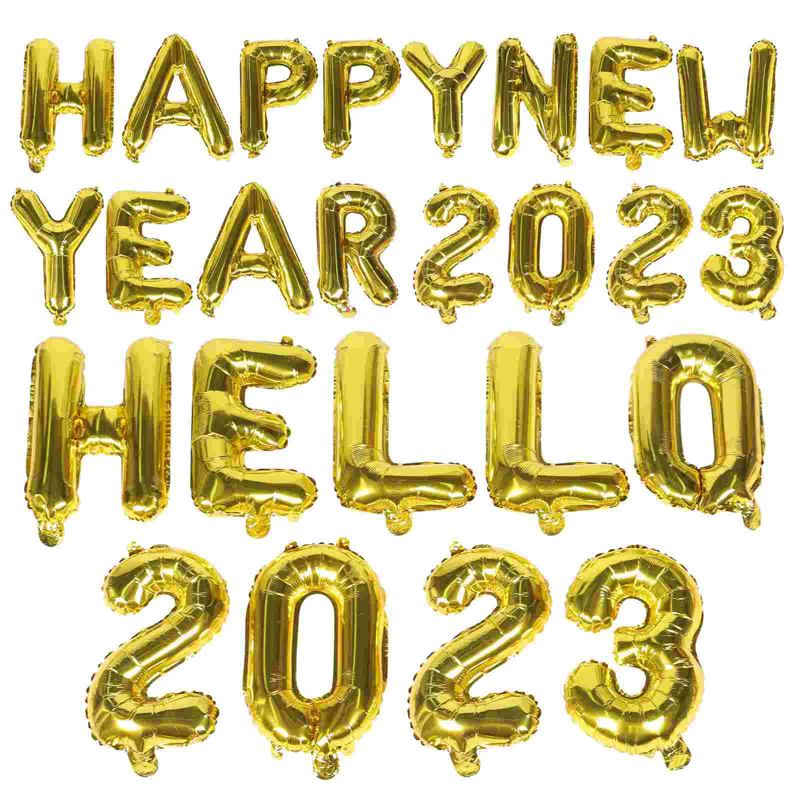 

Balloons New Year Party Eve 2023 Supplies Foil Balloon Aluminum Favors Layout Happy Festival Decorations Letter Ornament Springs