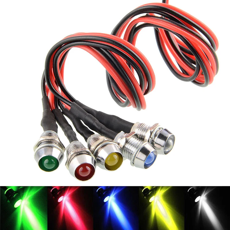 

Metal Indicator Light Universal Boat Car Dashboard Lamp Multi-Color 10mm