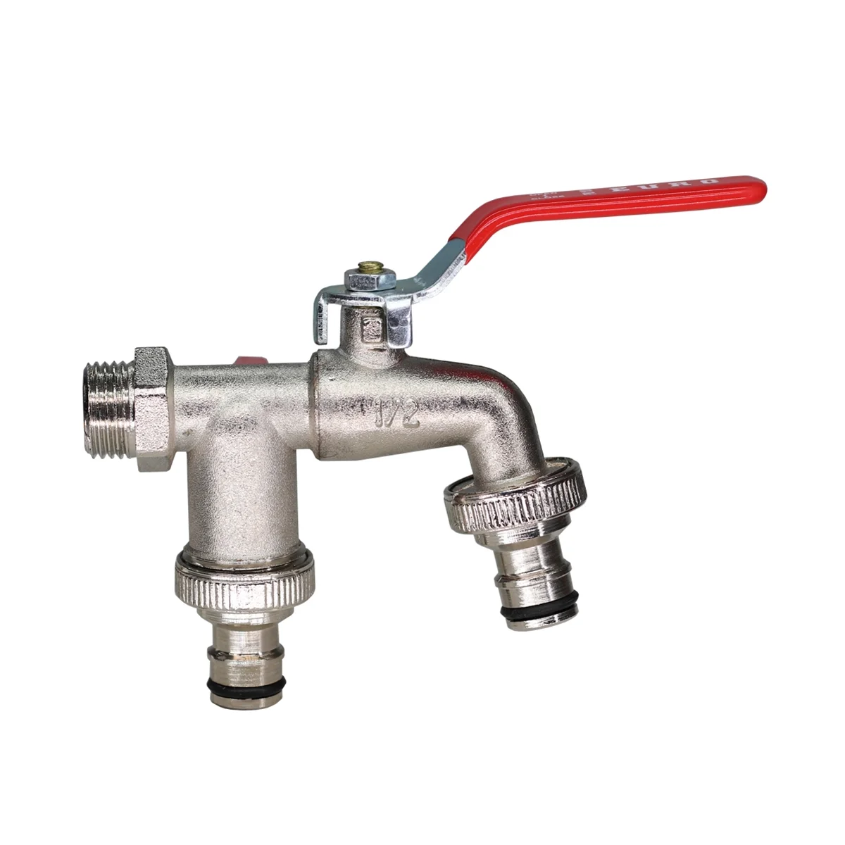 

Industrial and Home Irrigation Zinc Alloy Garden Bibcocks Bibcock with Dual Nipple and Outdoor Balcony Faucet