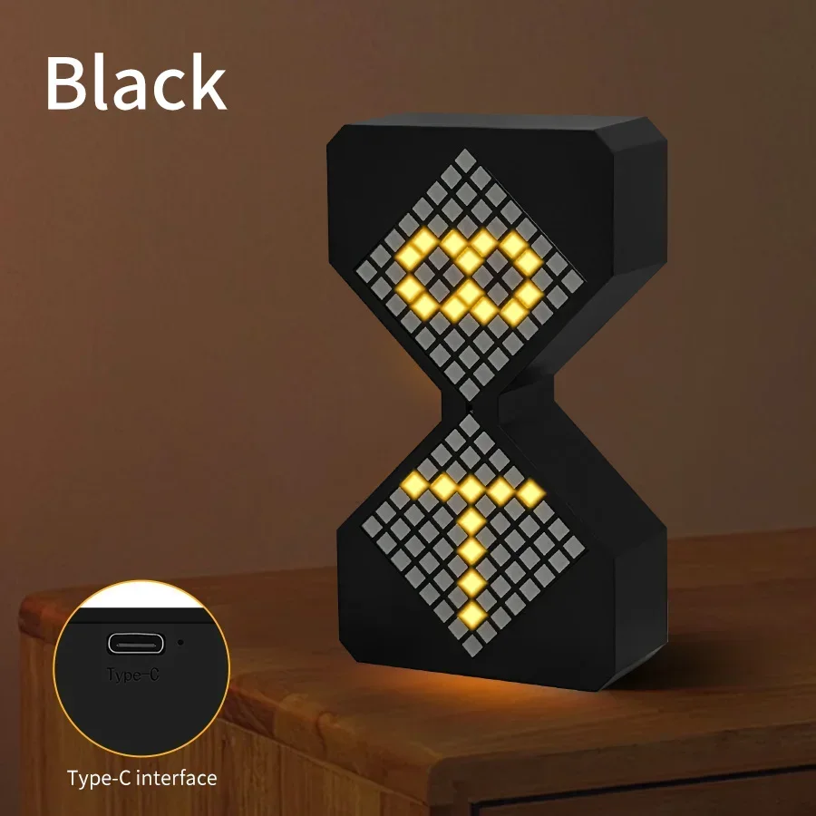 

3D LED Креативный Ночник-песочные Часы С Электронным Таймером, Перезаряжаемый Через Type-C, Атмосферное Освещение Для Спальни