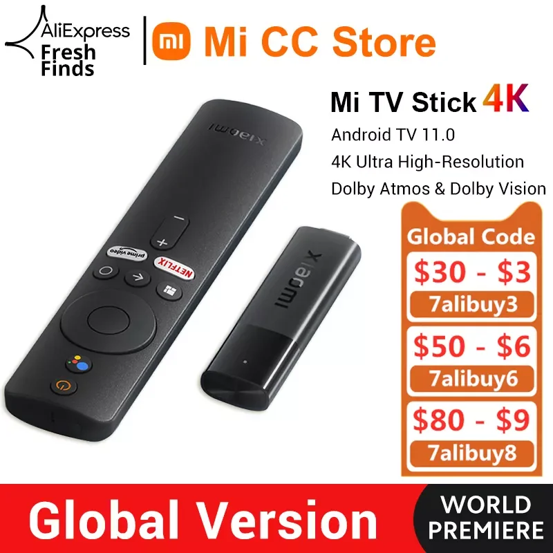 

ТВ-флешка Xiaomi Mi TV Stick 4K на базе Android 11, 2 + 8 Гб
