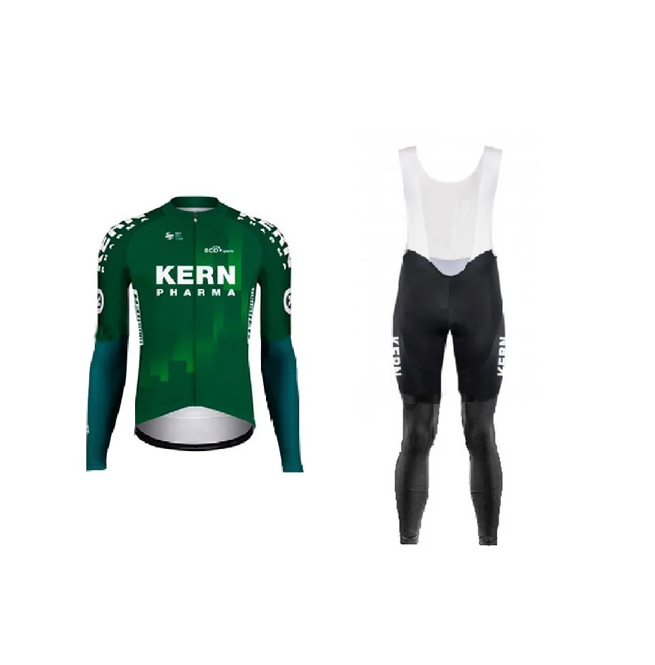 

Весна-лето 2023 Керн PHARMA команда Велоспорт Джерси с длинным рукавом велосипедная одежда с нагрудником брюки Ropa Ciclismo