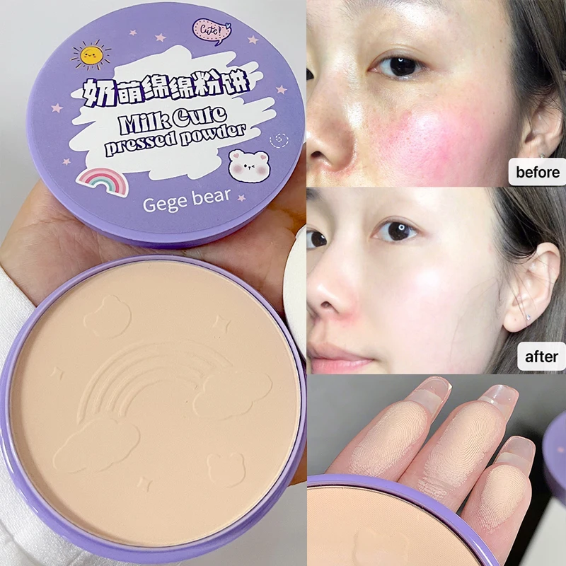 

3Color Pressed Powder Moisturizing Brighten Oil Control Concealer Lasting Natural Face Makeup Setting Powder Waterproof Cosmetic