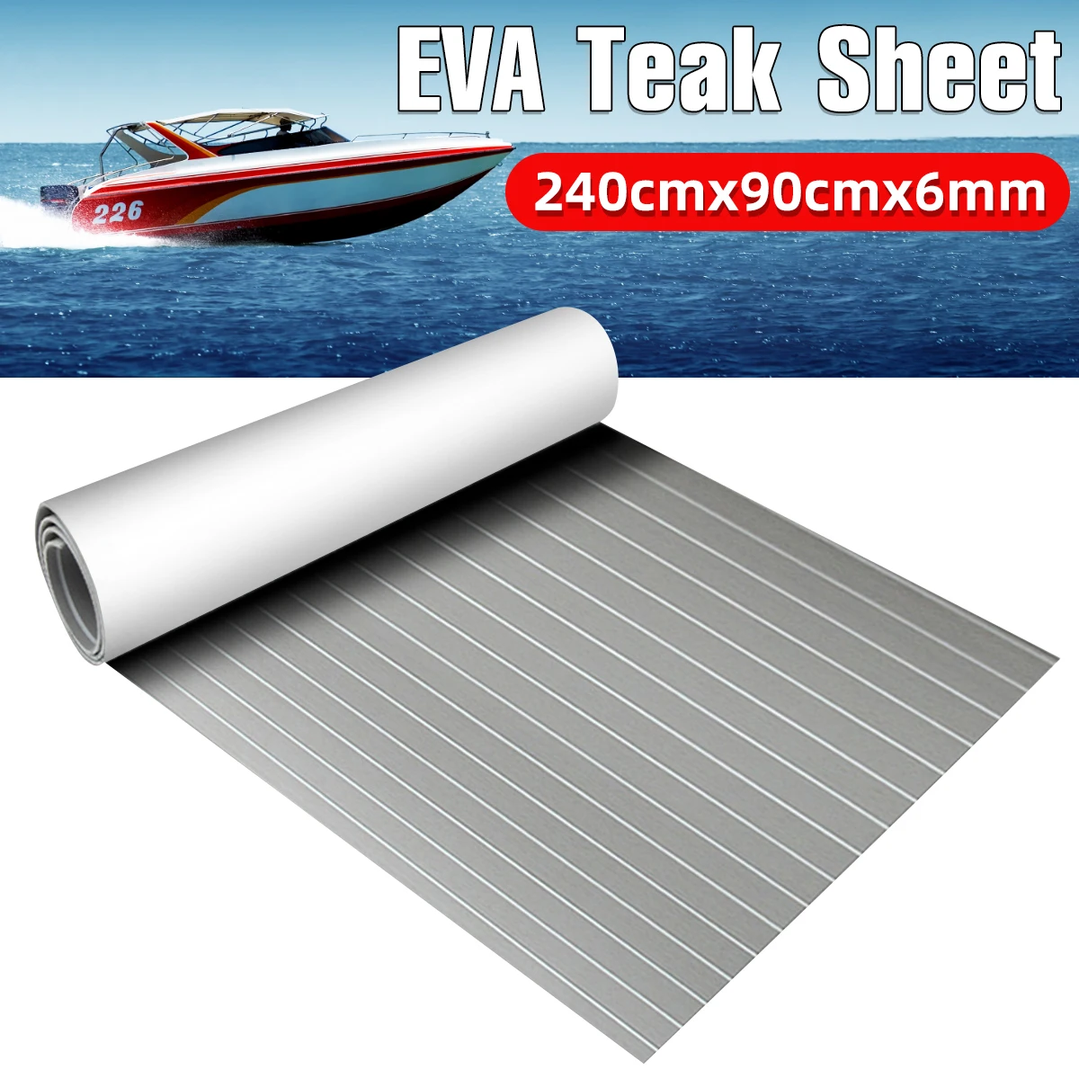 Самоклеящееся напольное покрытие 2400x900x6 мм морской настил из искусственного тика