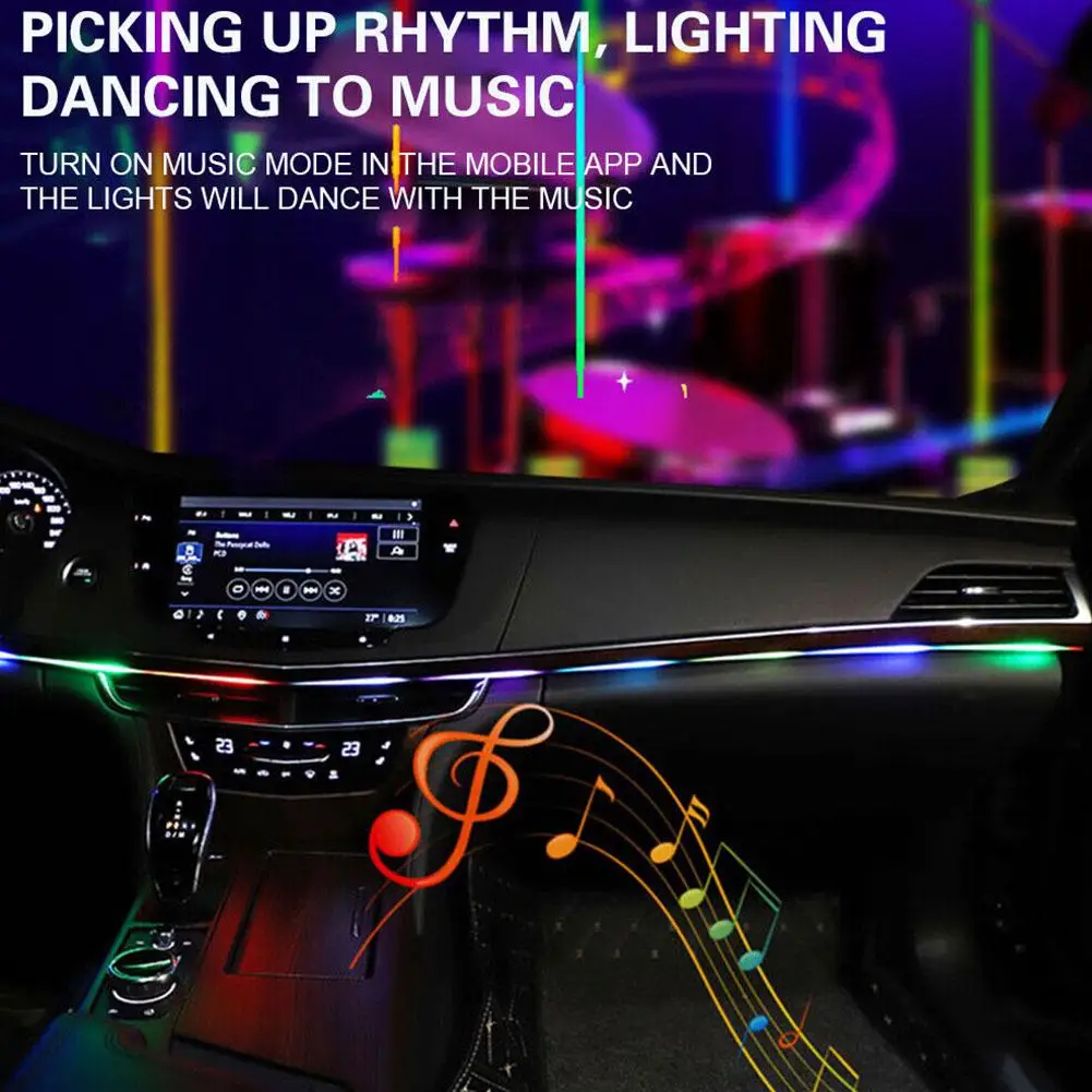 

Автомобильное окружающее освещение, интерьер, RGB симфония, атмосферная лампа для Tesla ModelY/3, динамическое Оформление интерьера автомобиля, новинка X9M7