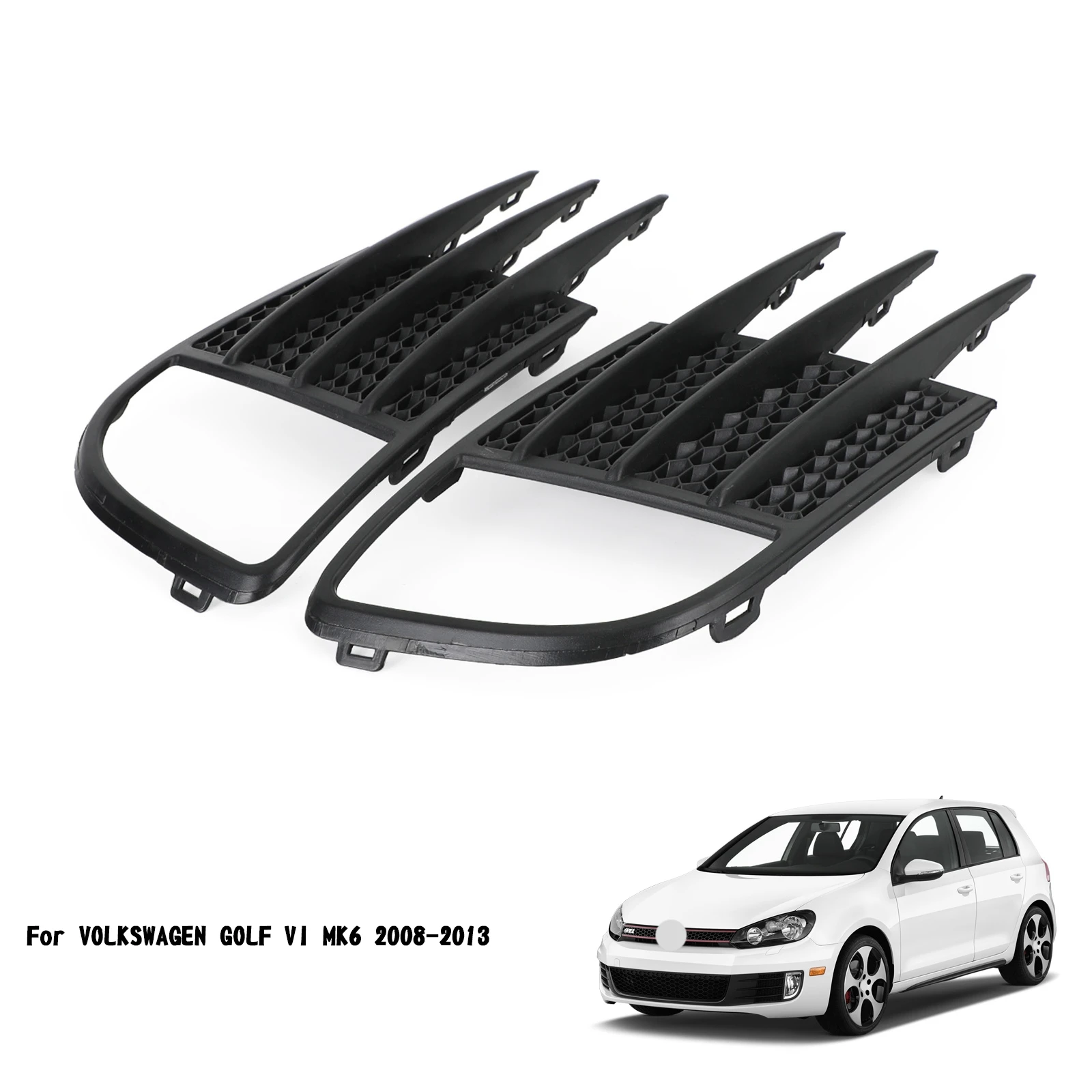 

Пара противотуманных фар Areyourshop для переднего бампера, боковой решетки, подходит для Golf VI MK6 2008-2013 GTI 5K0853666C 5K0853665C, автомобильные запчасти