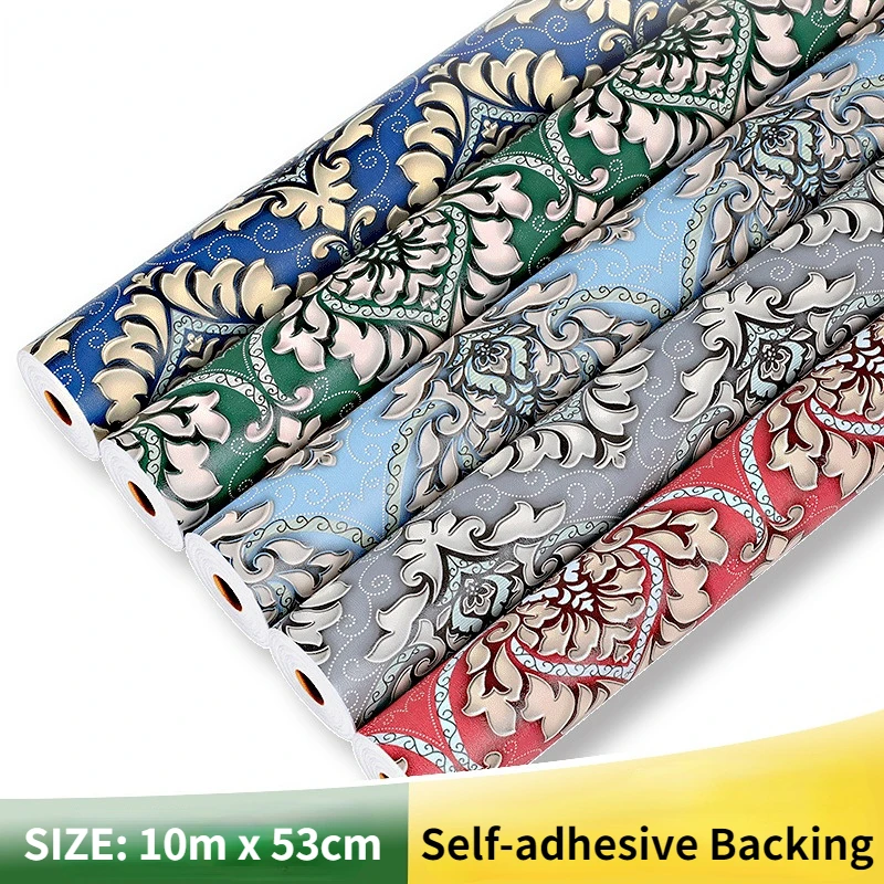 

European PVC Thickened Self-adhesive Wallpaper Waterproof and Moisture-proof Self-adhesive Bedroom Three-dimensional TextureWall
