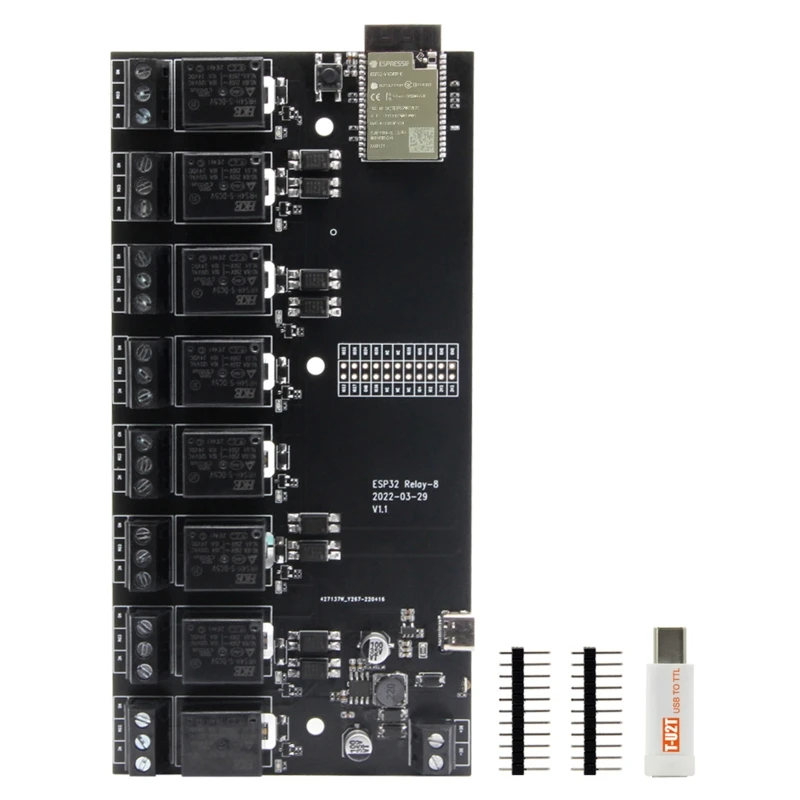 

ESP32 T-Relay ESP32 8 Channel Replay Programming Development Board Wireless Module USB Downloader 8 LED H561/ H561+Q320