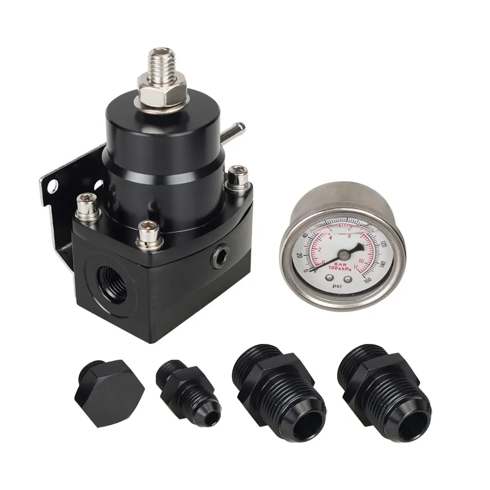 Регулятор давления высокого регулируемый манометр для подачи топлива AN8/10 штуцер