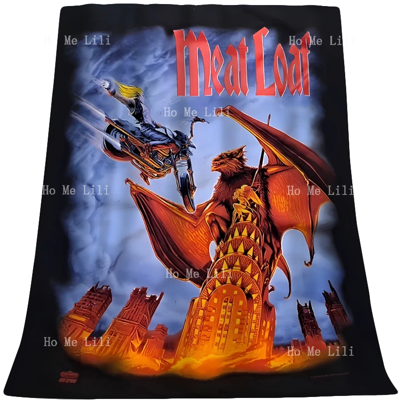 Meatloaf Bat Out Of Hell Anything For Love Band Фланелевое одеяло