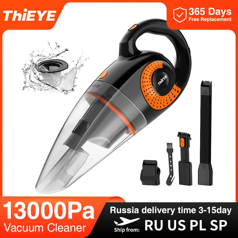 ThiEYE 13000Pa Wireless Car Vacuum Cleaner Cordless Handheld Auto Vacuum Home & Car Dual Use Vacuum Cleaner with HEPA Filter