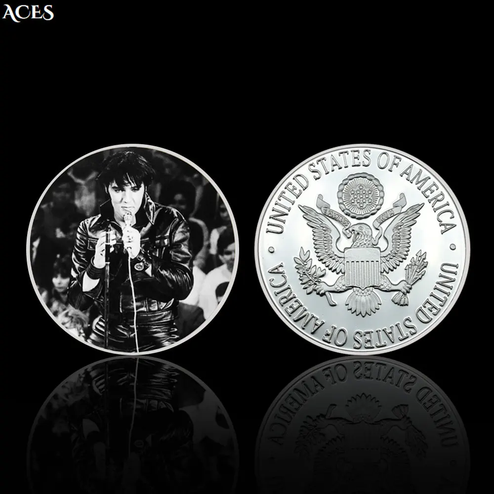 

Elvis Presley US Forever Legend Singer SILVER Coin Rock and Roll Collctible Metal Coin In Capsule Artworks Festival Gift