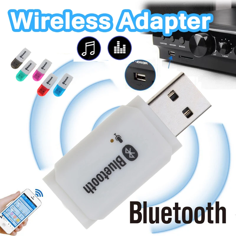 Wireless Mini USB Wifi Audio Adapter Bluetooth Transmitter Receiver Dongle For Desktop Laptop Windows 7 10 Computer Car Kit PC