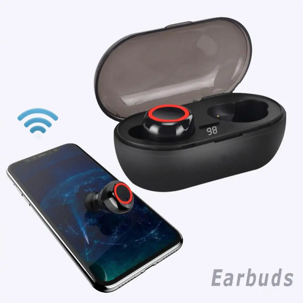 

Bluetooth-compatible 5.0 Wireless Headphones With Power Display Stereo Tws Earphone Tpoch Control In-ear Earbuds Music Headset