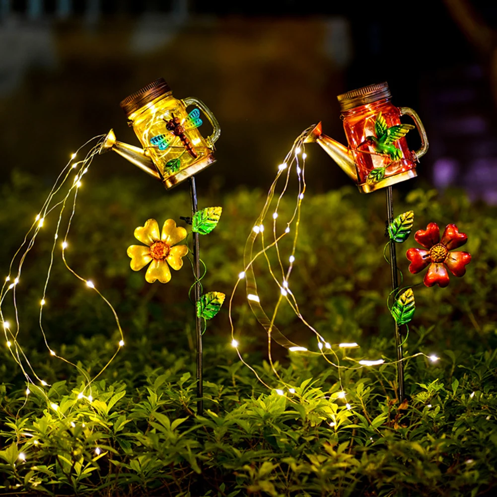 

Kettle Solar Lawn Atmosphere Light Iron Art Decorative Pathway Landscape Lights Waterproof Easy Installation Swing for Courtyard