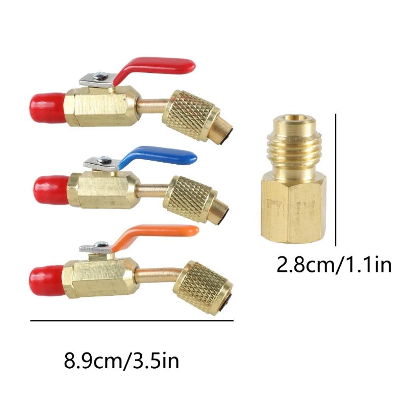 Шаровой клапан кондиционирования воздуха для R410A R134A R12-R22 адаптер вакуумного