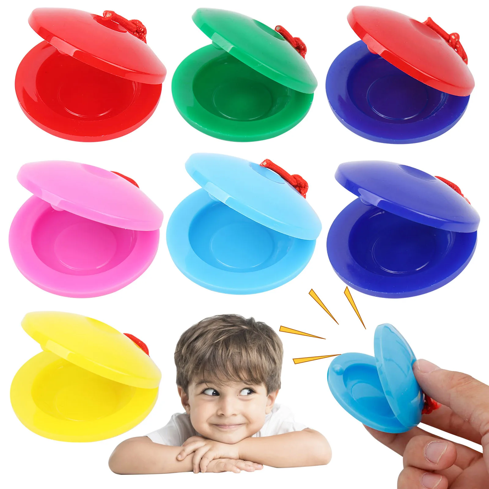 

Kids Plastic Castanets Toy Music Instruments For Baby Clapper Handle Musical Instruments Toys Educational Toys For Children #50
