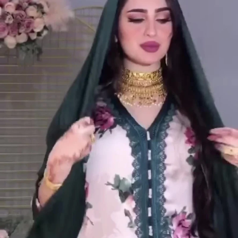 2022 мусульманская одежда с вышивкой Ins ветрозащитный цветочный халат Дубай Лидер продаж мусульманское женское платье мусульманская женщина...