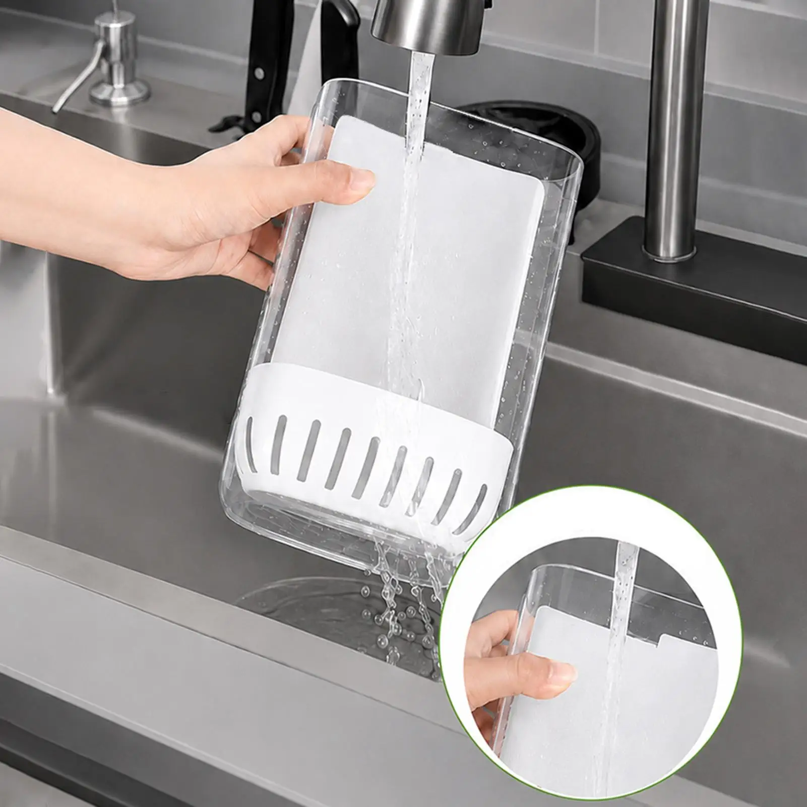 Фото Контейнер-термос для овощей и зелени в холодильник: сохраняет свежесть трав, кориандра, мяты, петрушки, спаржи №5