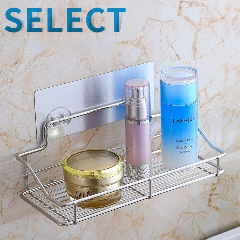 

Punch-free bathroom rack toilet toilet storage stainless steel wash hanging basket