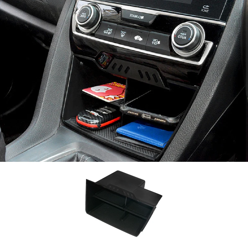 

Ящик для хранения на центральную панель управления с USB-кабелем для 10-го поколения для Honda Civic Sedan 2016-2020 аксессуары для модификации интерьера