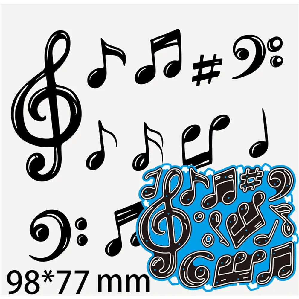 

Металлические Вырубные штампы Music Note для самостоятельного скрапбукинга, альбома, бумажных карт, бриллиантов