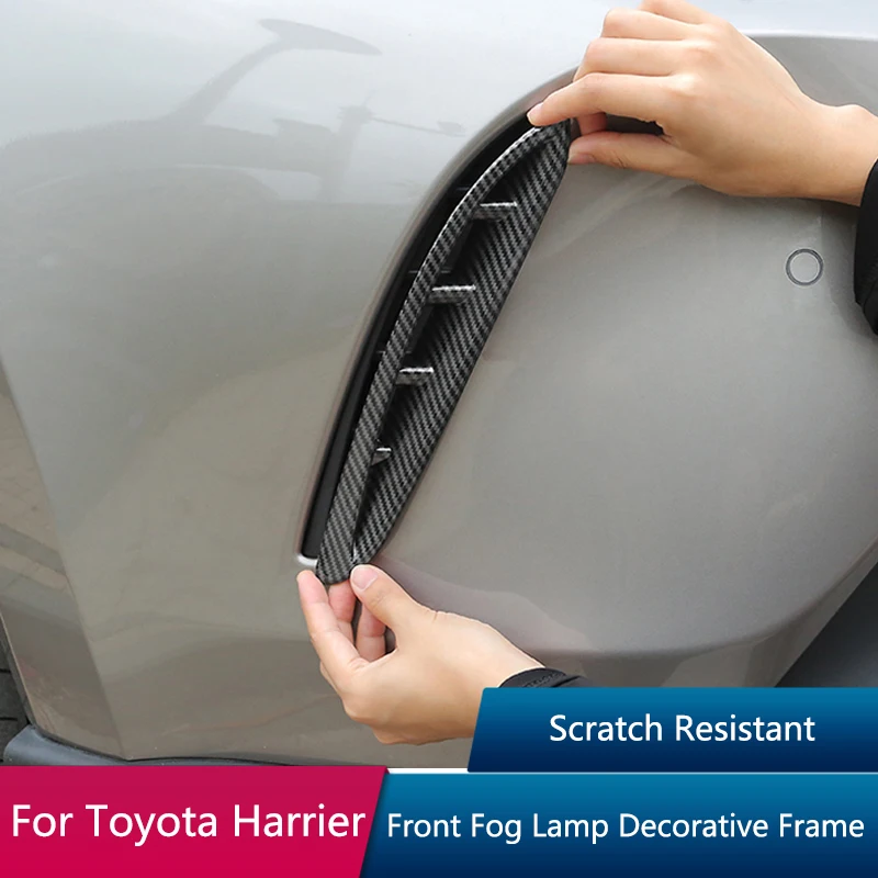 

QHCP 1Pair Car Front Fog Lamp Decorative Frames For Toyota 22 Harrier Baking Paint Fog Light Sticker Modified Mesh Trim Strip
