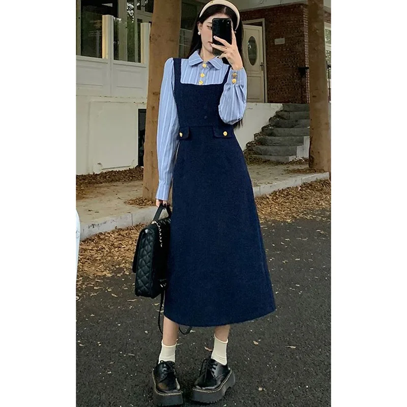 Женский лоскутный топ юбка комплект из 2 предметов осенне-зимний женский модный в