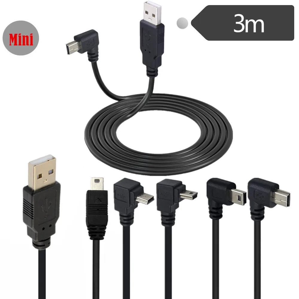 

Mini USB UP Down Left Right Angled 90 Degree USB 2.0 TO Mini USB 5pin Cable for Camera MP4 Tablet 0.25m 1.5M 3M
