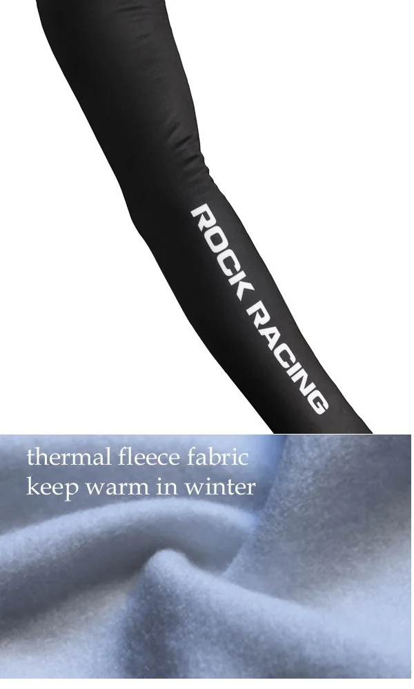 

WINTER FLEECE THERMAL 2016 ROCK RACING TEAM Men's Cycling Arm Warmers Outdoor Sports MTB Bike Bicycle Armwarmers One Pair