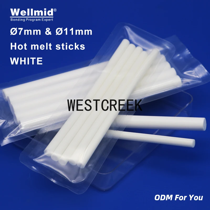 Красочные палочки из ЭВА 7 мм 11 × 150 белые термоплавкие клеевые для термопистолета