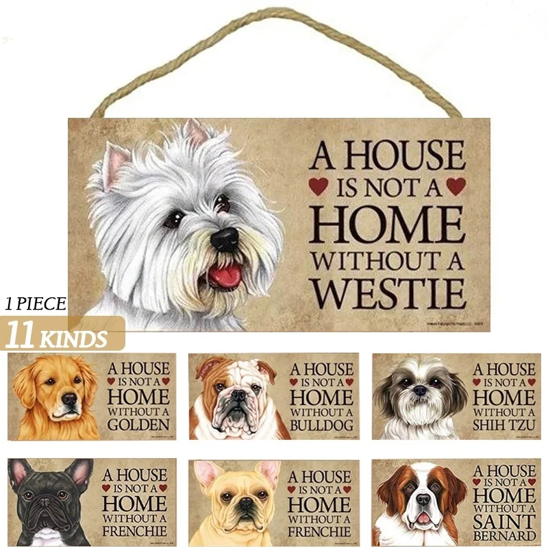 

11 Kinds of Funny Dog Signs Wooden Plaque Pet Lover Hanging Plaques Gift Home Decoration