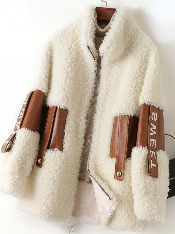 

Warm Winter 2023 Jacket Women Fur Coat Fashion Wool Fur Coats Stitching Korean Women's Fur Jackets Fashion New Tops Veste Femme