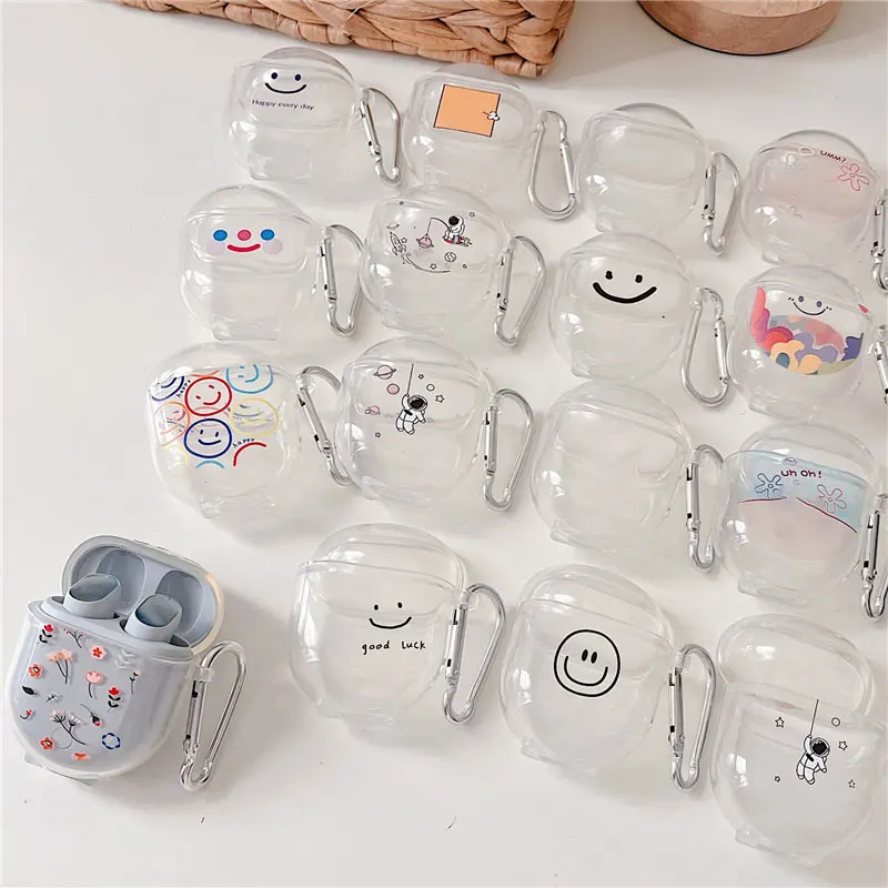 

Cute Smiley Astronaut Earphone Case For Xiaomi Redmi Buds 3 Pro Wireless Headphone Airdots 3 Pro Soft Silicone Protective Cover