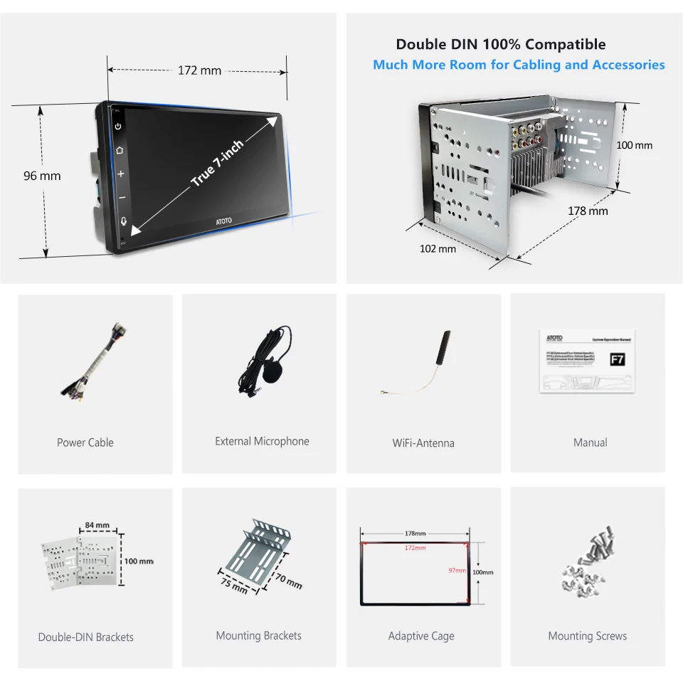 Мультимедийная магнитола ATOTO F7G2B7WE для авто мультимедийная стерео-система на Android