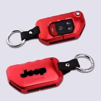 new aluminium alloy car smart remote key cover case for jeep new jl wrangler 2018 key protection shell keychain accessories