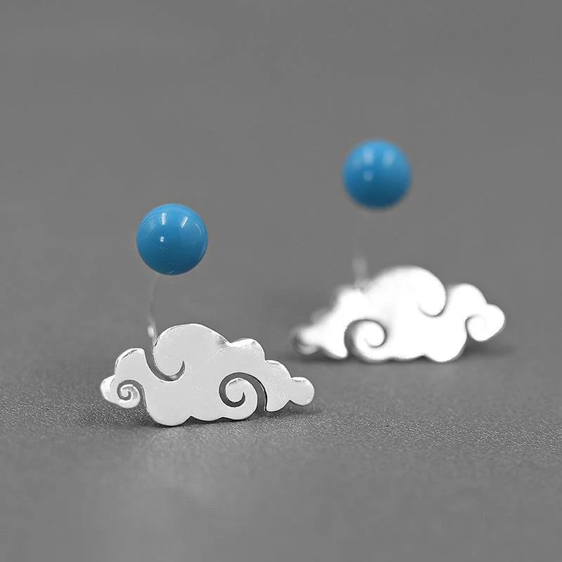 

925 Sterling Silver Cute Cloud Drop Dangle Earrings Women Fashion Jewelry