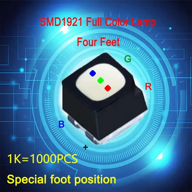 1000 pcs ,SMD1921(Special) full color LED lamp of four feet  used for LED display maintenance，Outdoor RGB components for display